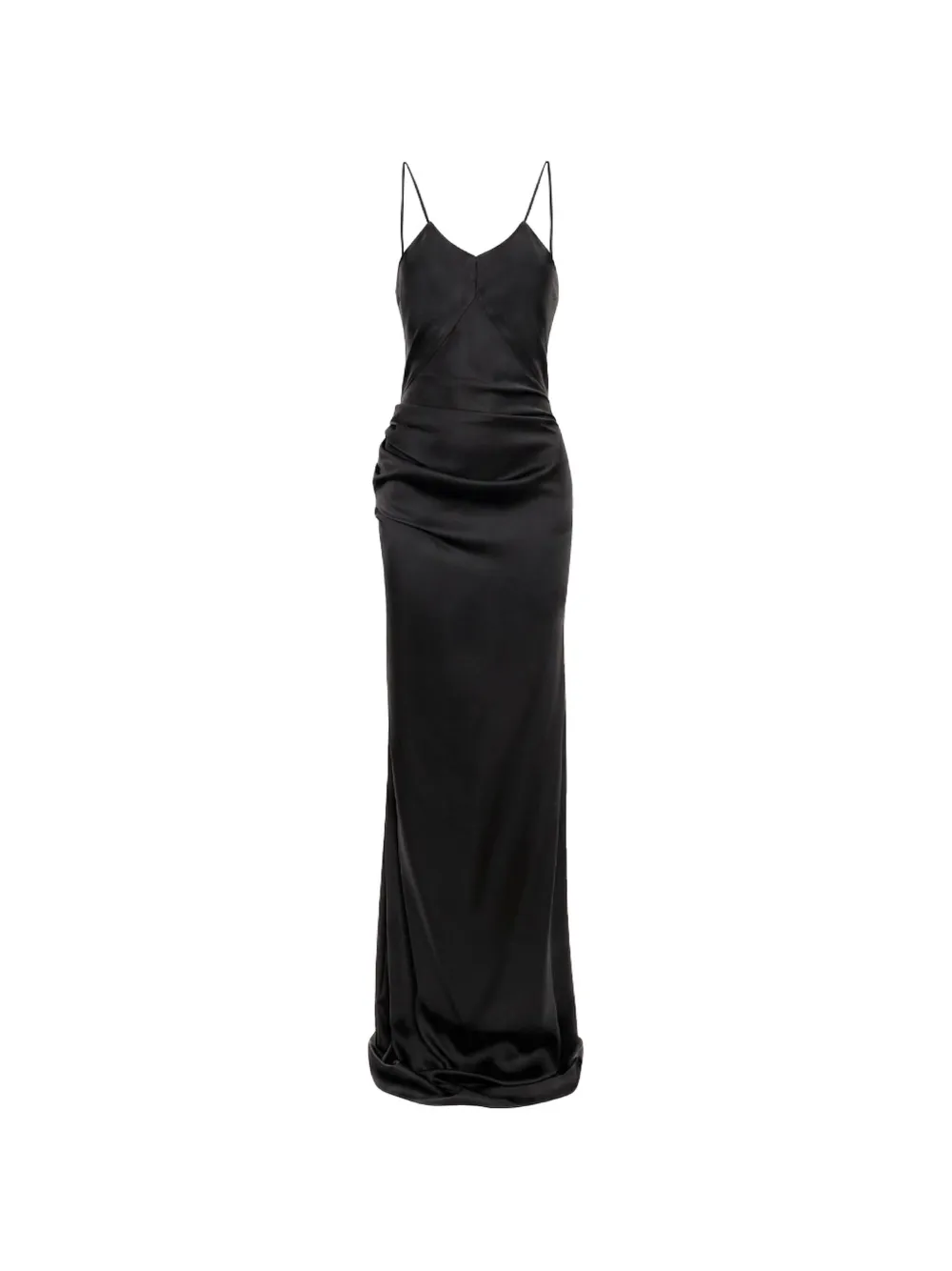 Victoria Beckham Cami Ruched Open-back Maxi Dress In Black