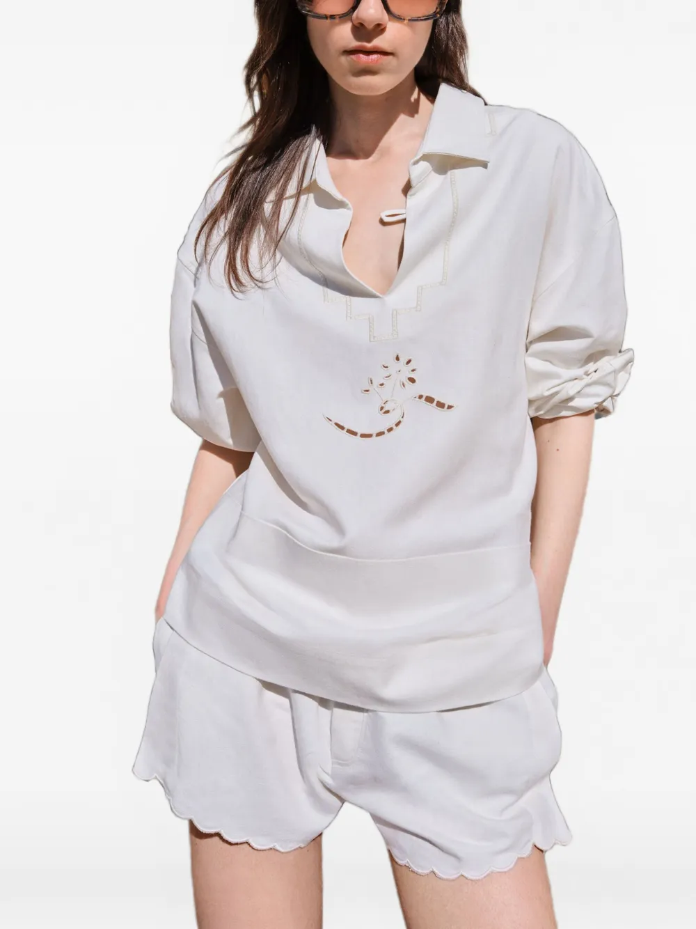 Victoria Beckham Top met borduurwerk Wit