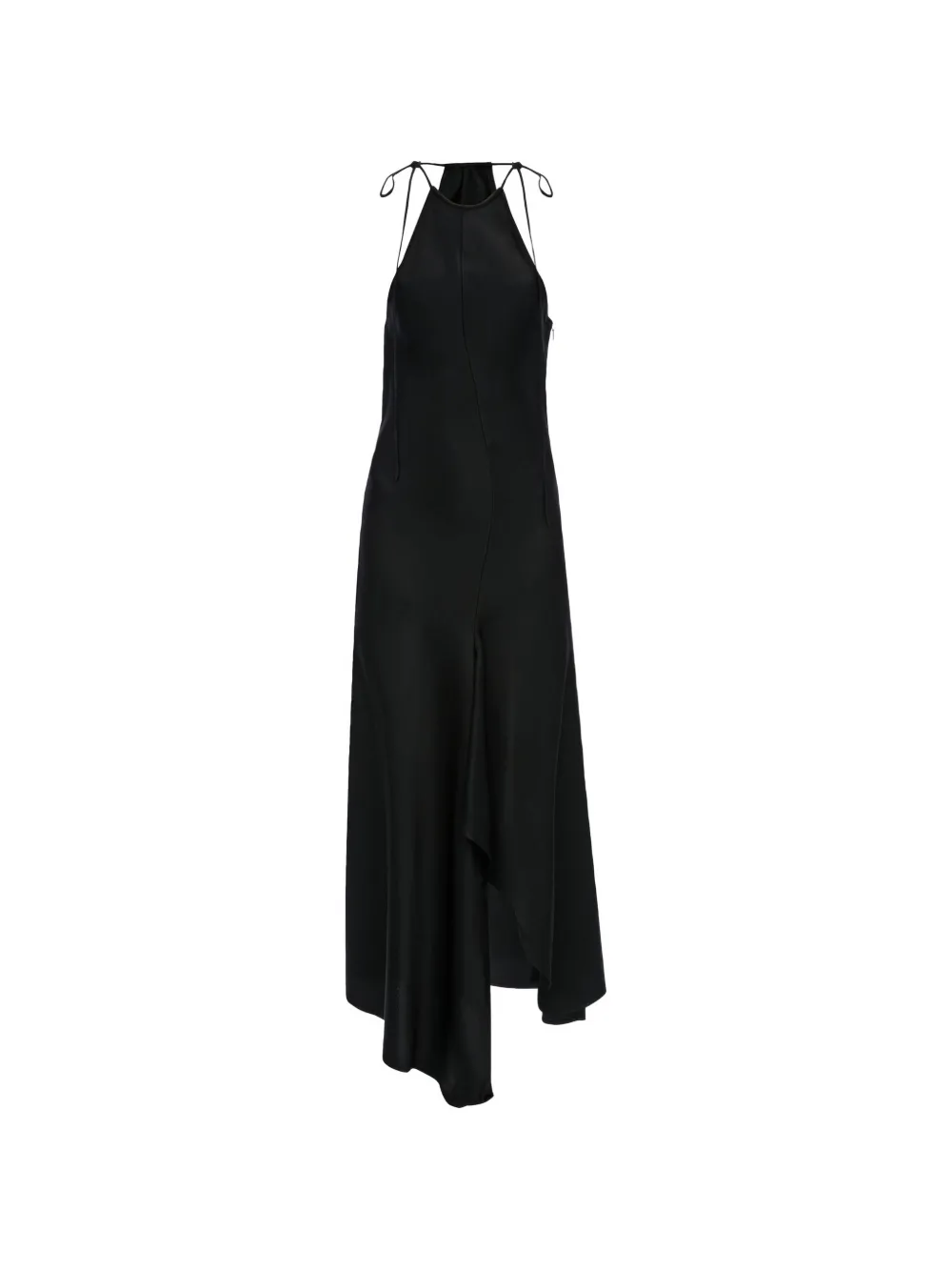 Victoria Beckham halter-neck asymmetric-hem midi dress - Black