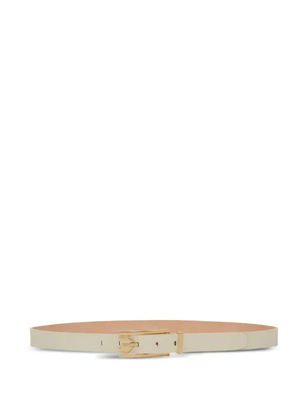 Victoria Beckham Dorian Leather Belt in White