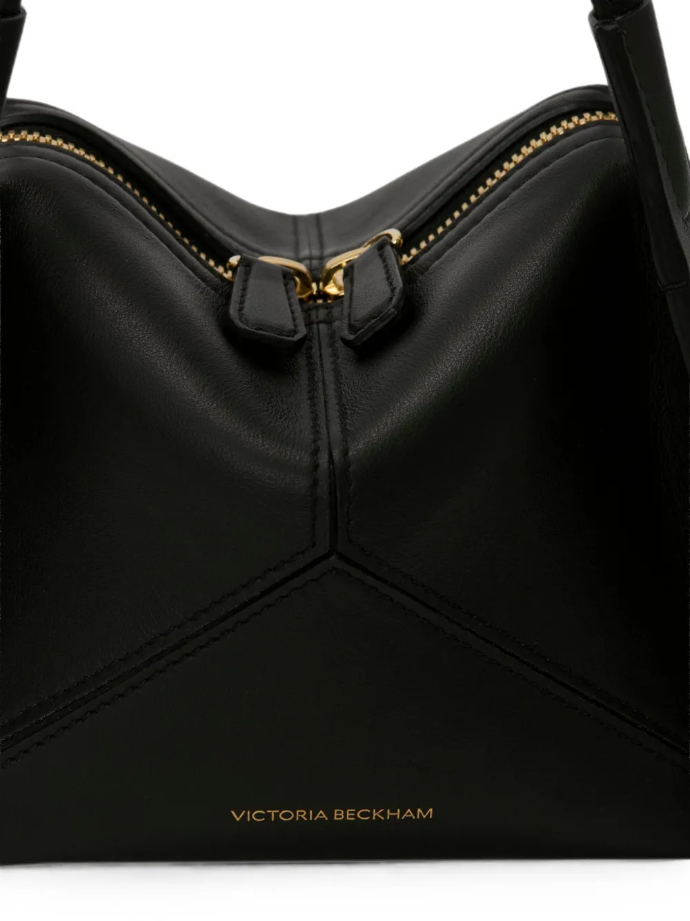Victoria Beckham Kleine Plié leren shopper Zwart