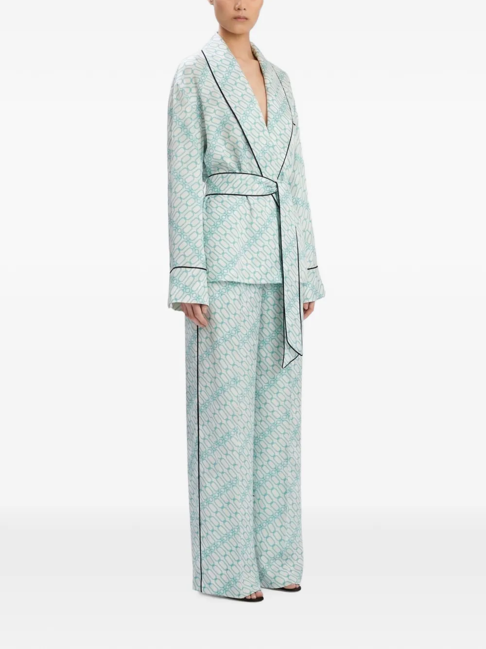 Victoria Beckham Cecilia broek met Portofino-print Wit