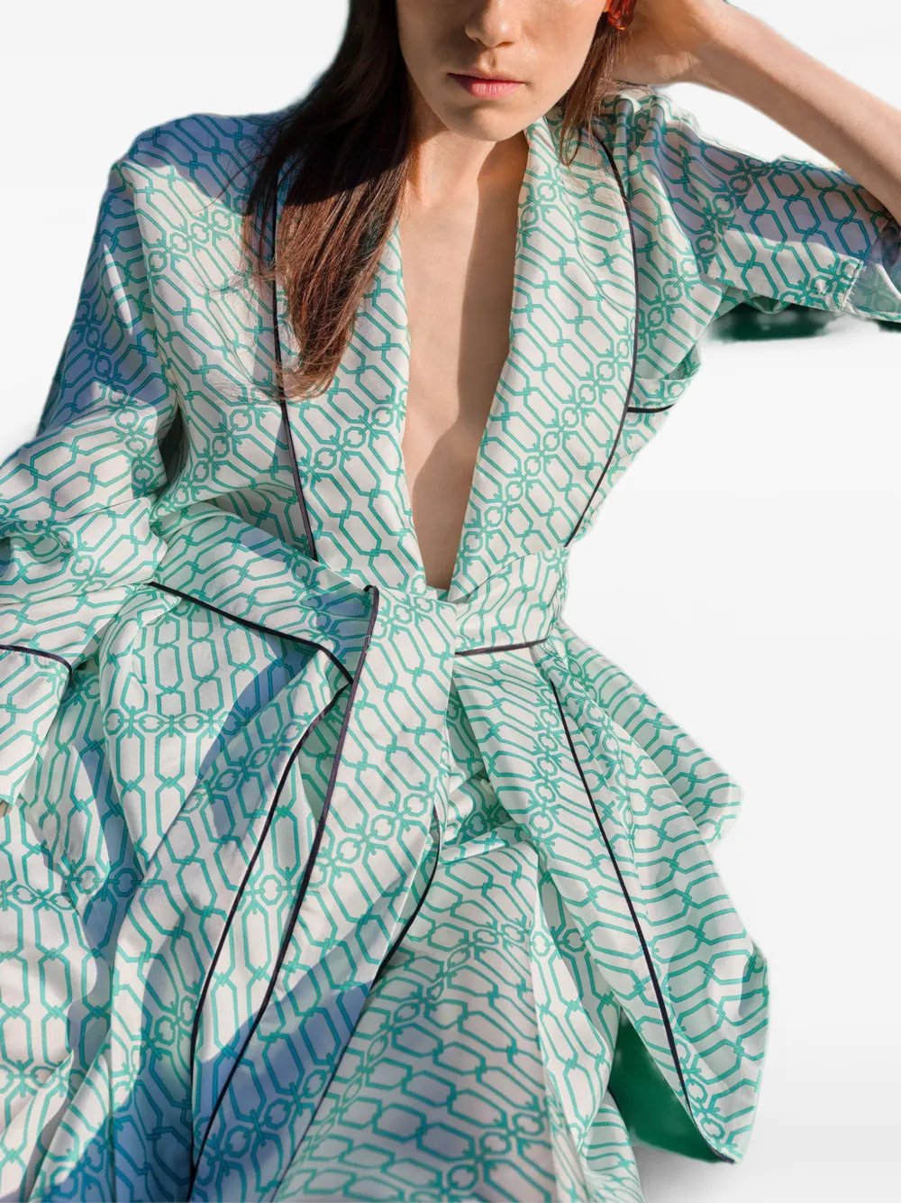 Victoria Beckham Cecilia broek met Portofino-print Wit