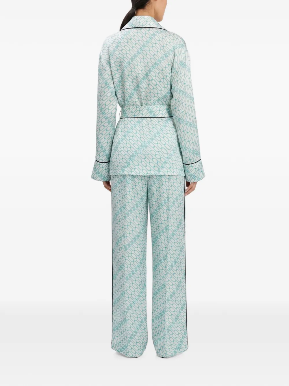Victoria Beckham Cecilia broek met Portofino-print Wit