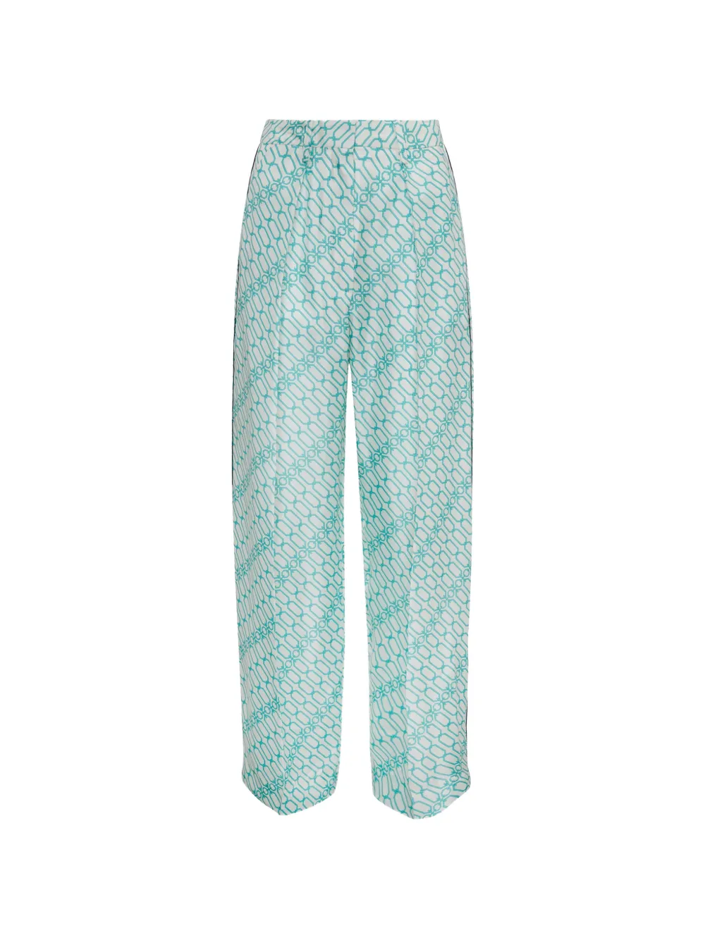 Victoria Beckham Cecilia Portofino-print trousers - White