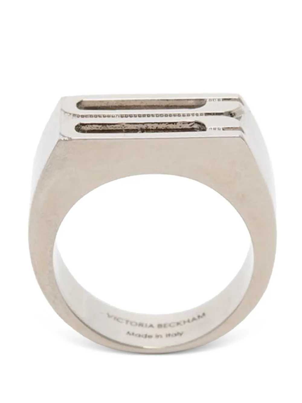 Victoria Beckham Dorian signet ring - Argento