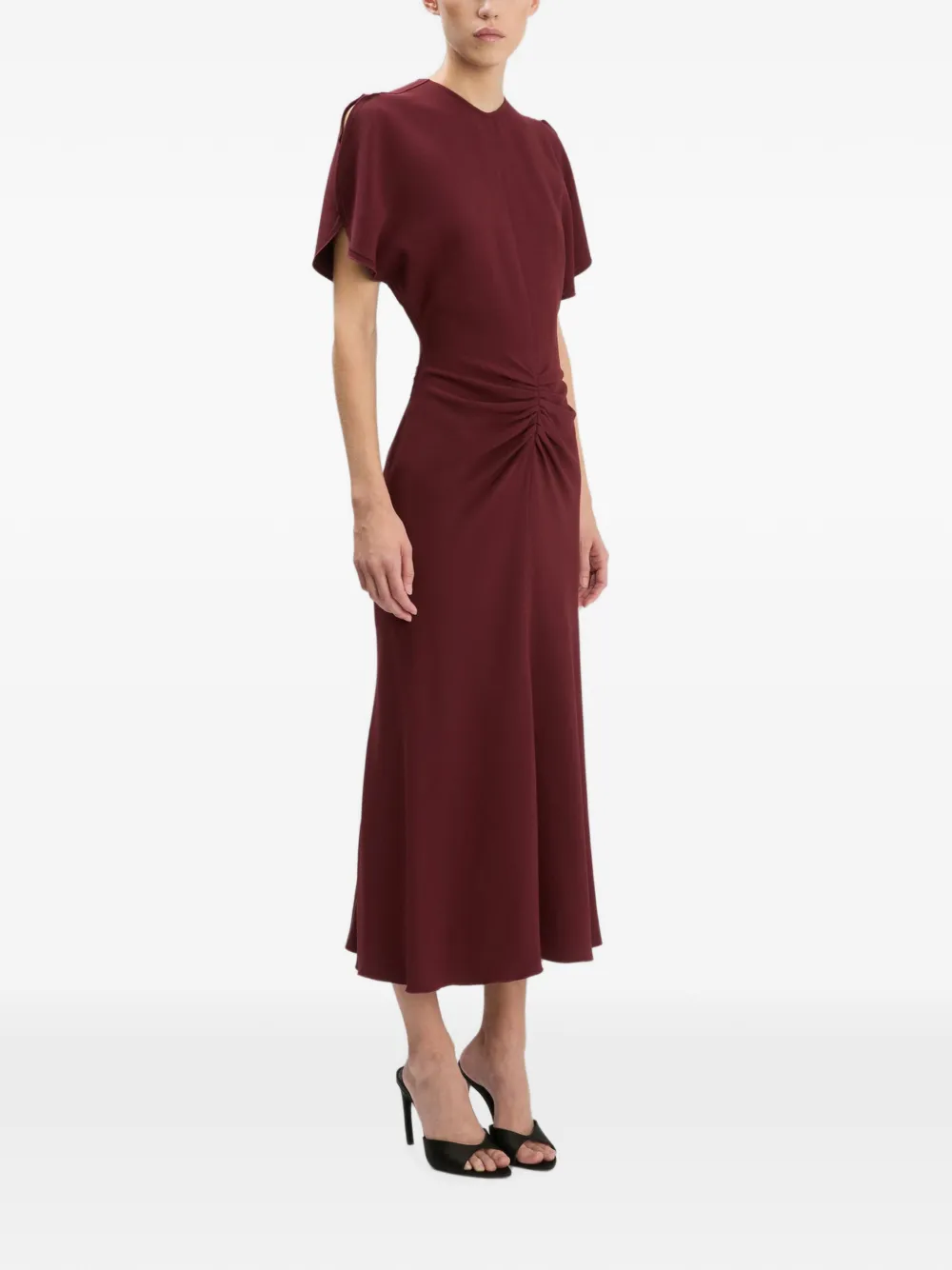 Victoria Beckham Bela Gathered Midi Dress, view 3