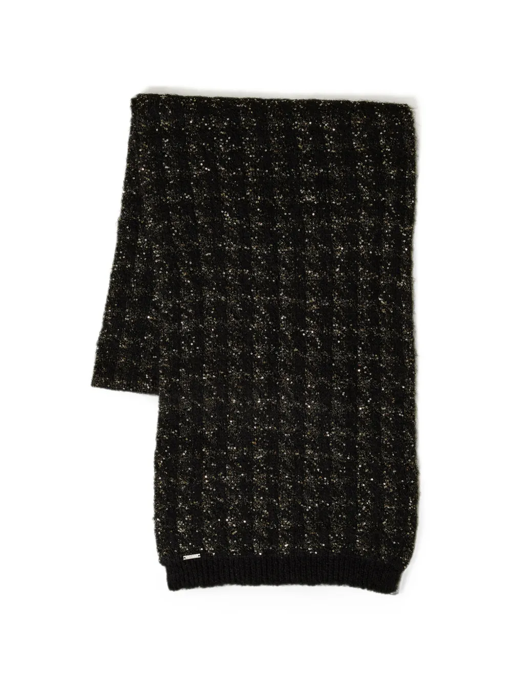 TWINSET Jacquard-Schal mit Hahnentrittmuster - Schwarz