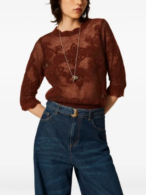 TWINSET jacquard alpaca blend sweater