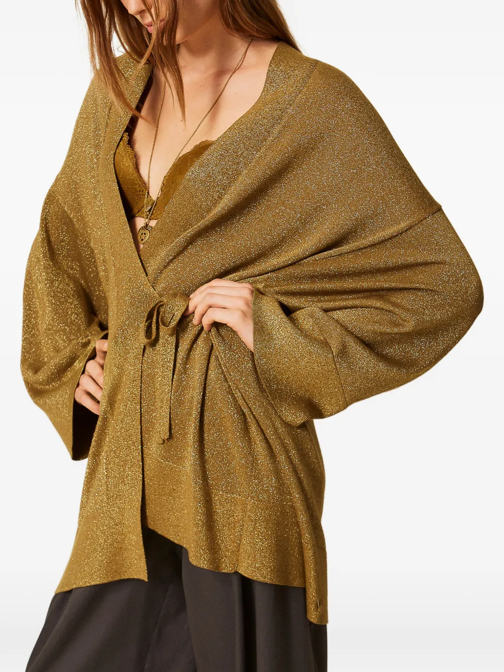 TWINSET Wikkelvest met lurex Goud