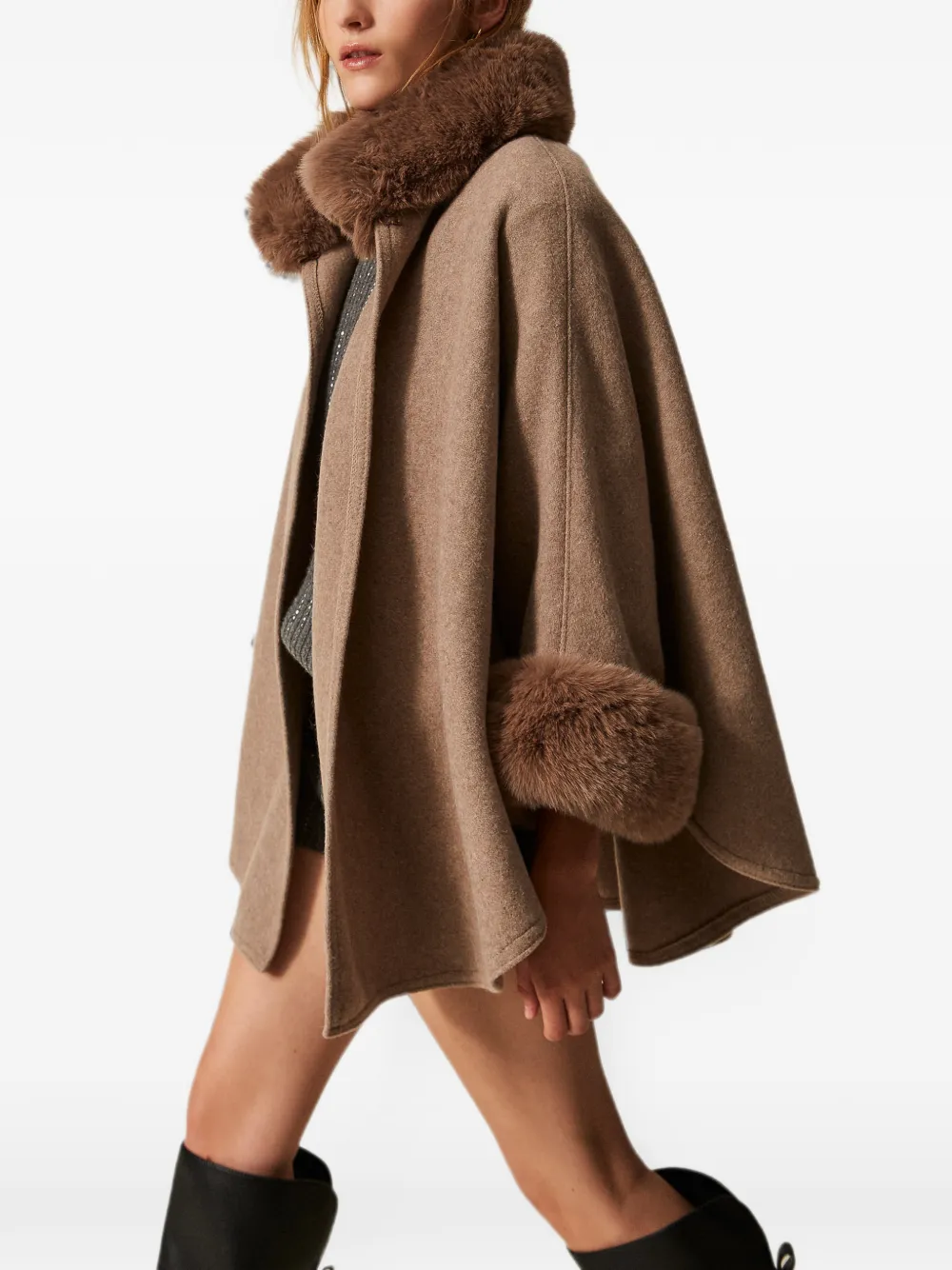 TWINSET Geweven cape Beige
