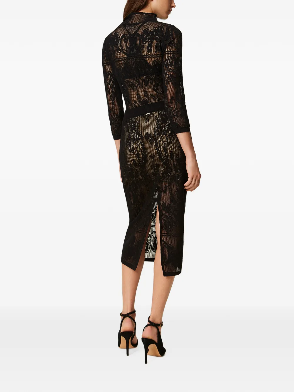 TWINSET Midi-rok met jacquard Zwart