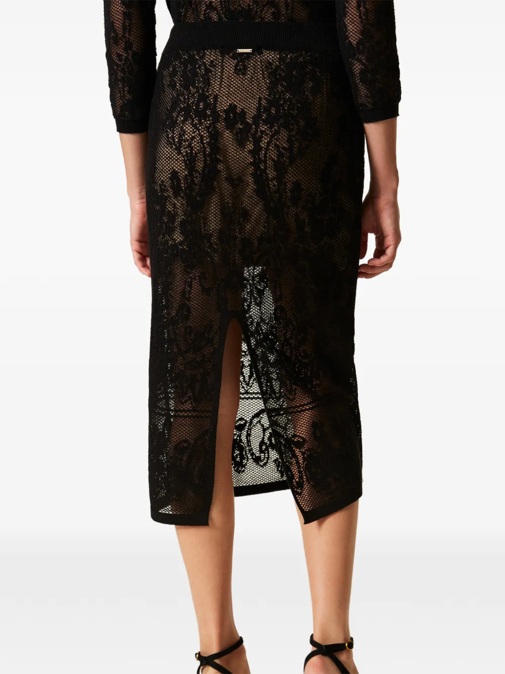 TWINSET Midi-rok met jacquard Zwart