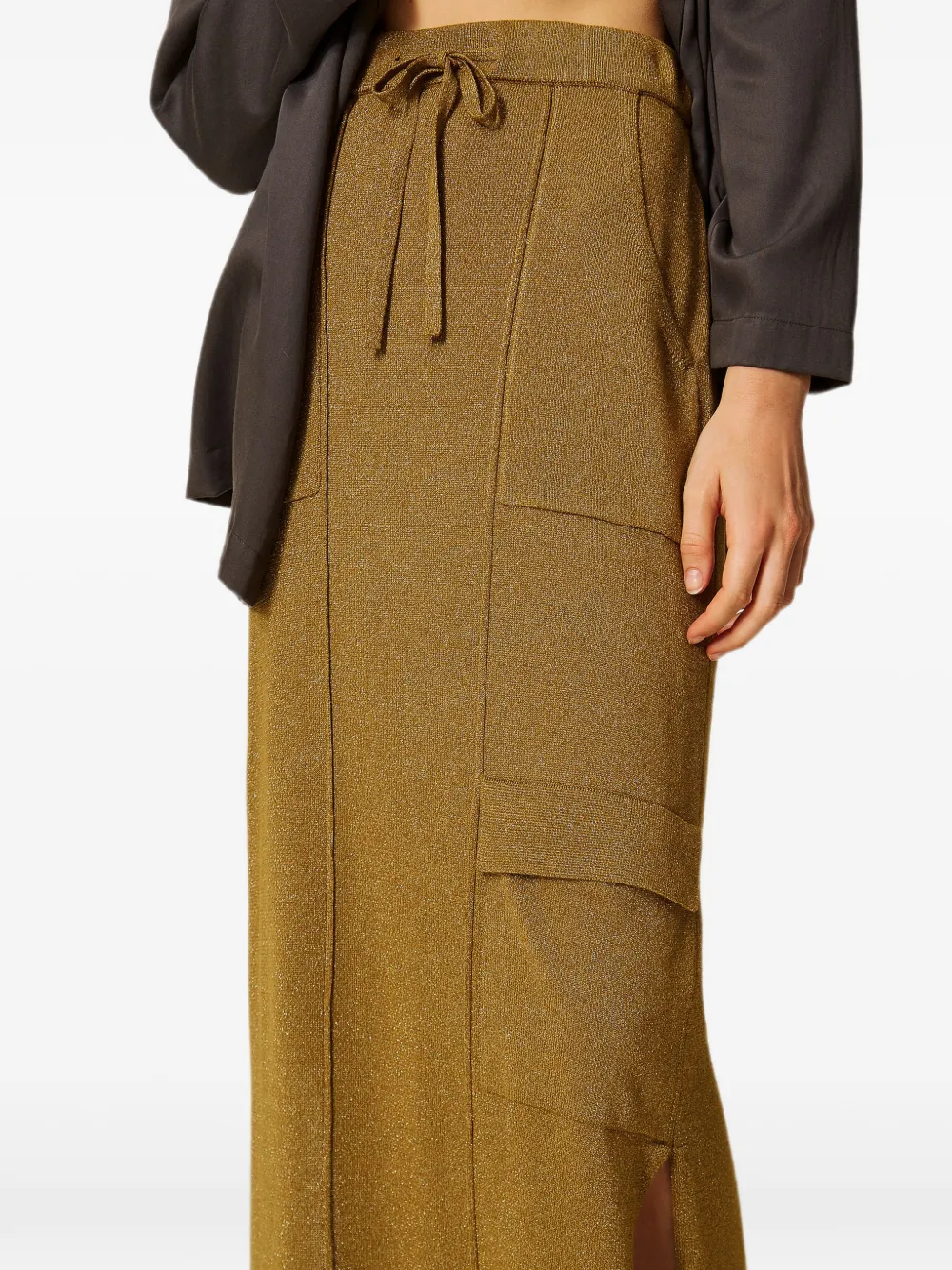TWINSET Gebreide midi-rok met lurex Goud