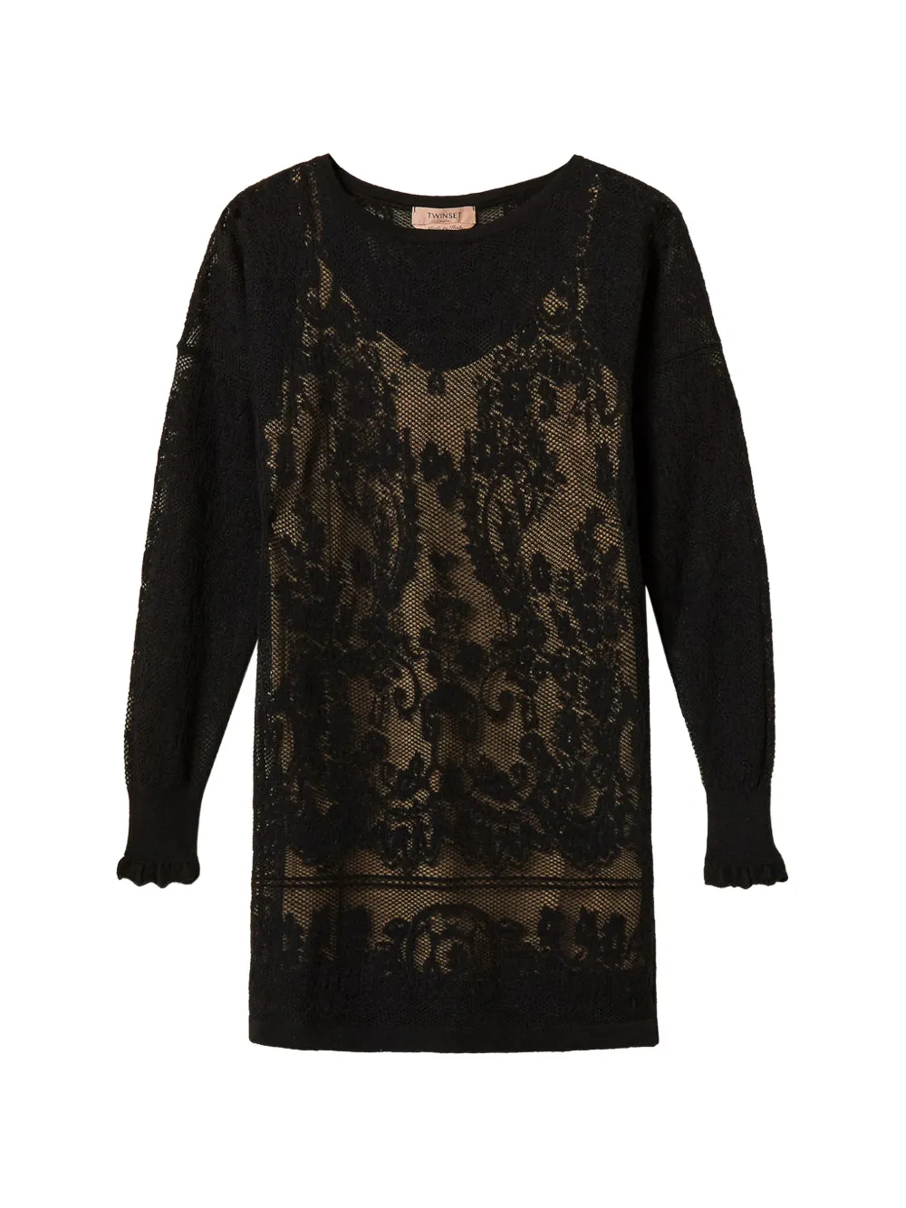 TWINSET short jacquard knit dress - Schwarz