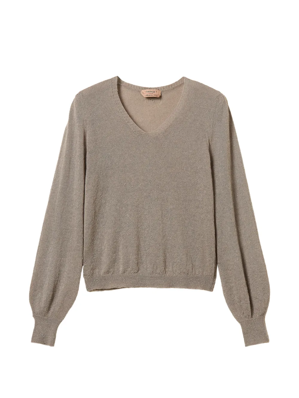 TWINSET long-sleeved jumper with sequins Beige