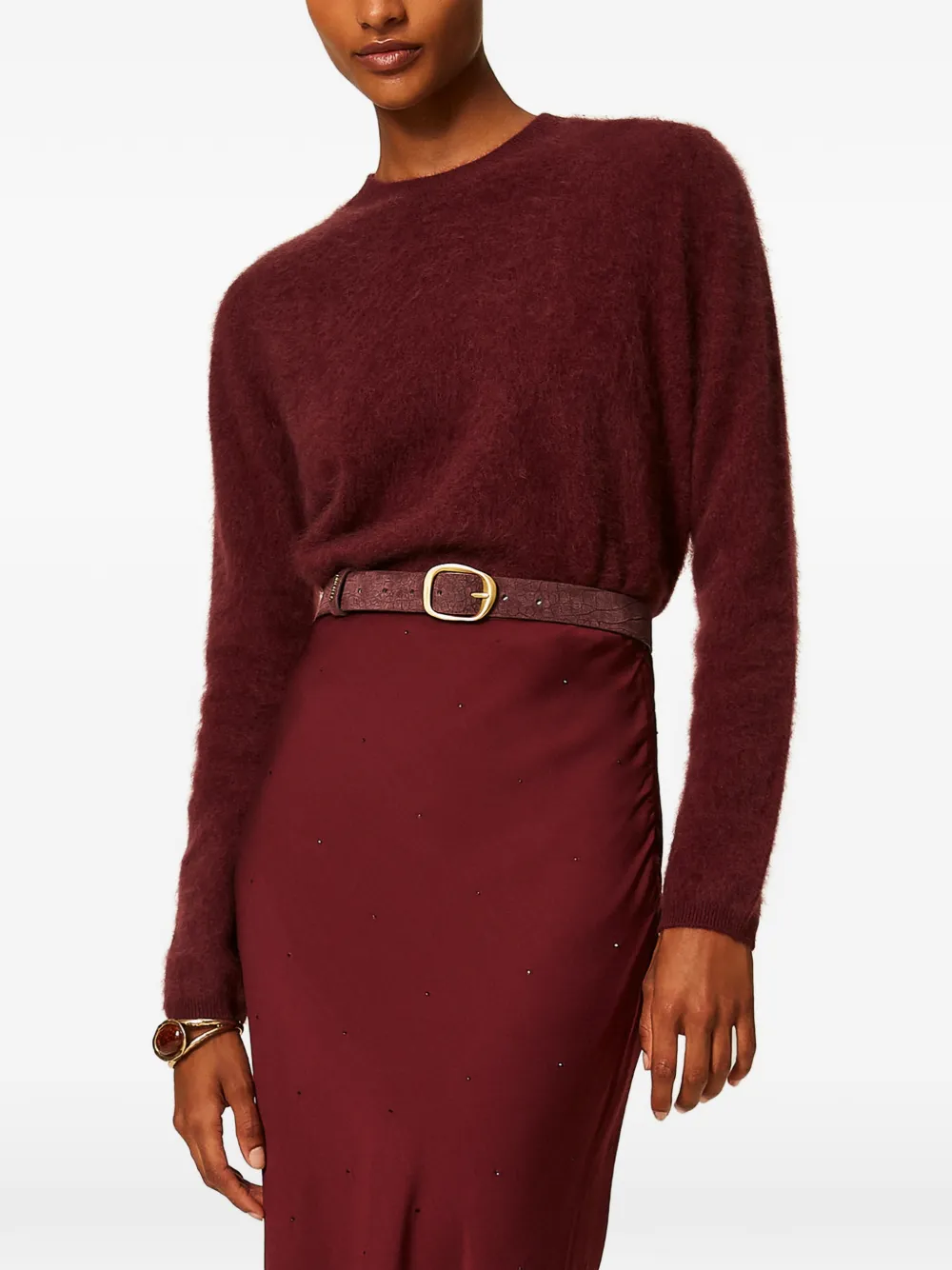 TWINSET Wollen trui met ronde hals Rood
