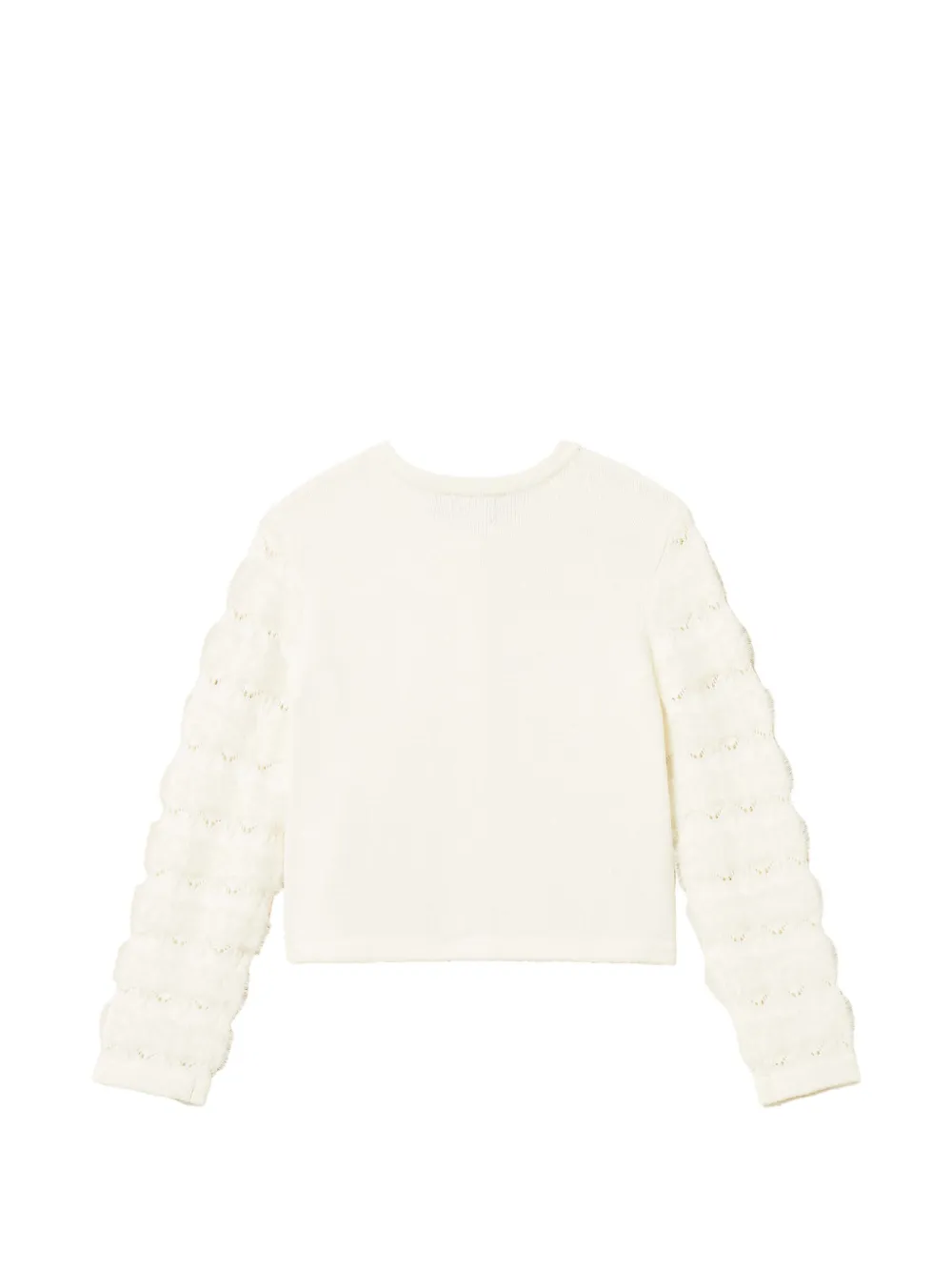 TWINSET Kids Pointelle gebreid vest van imitatiebont Beige