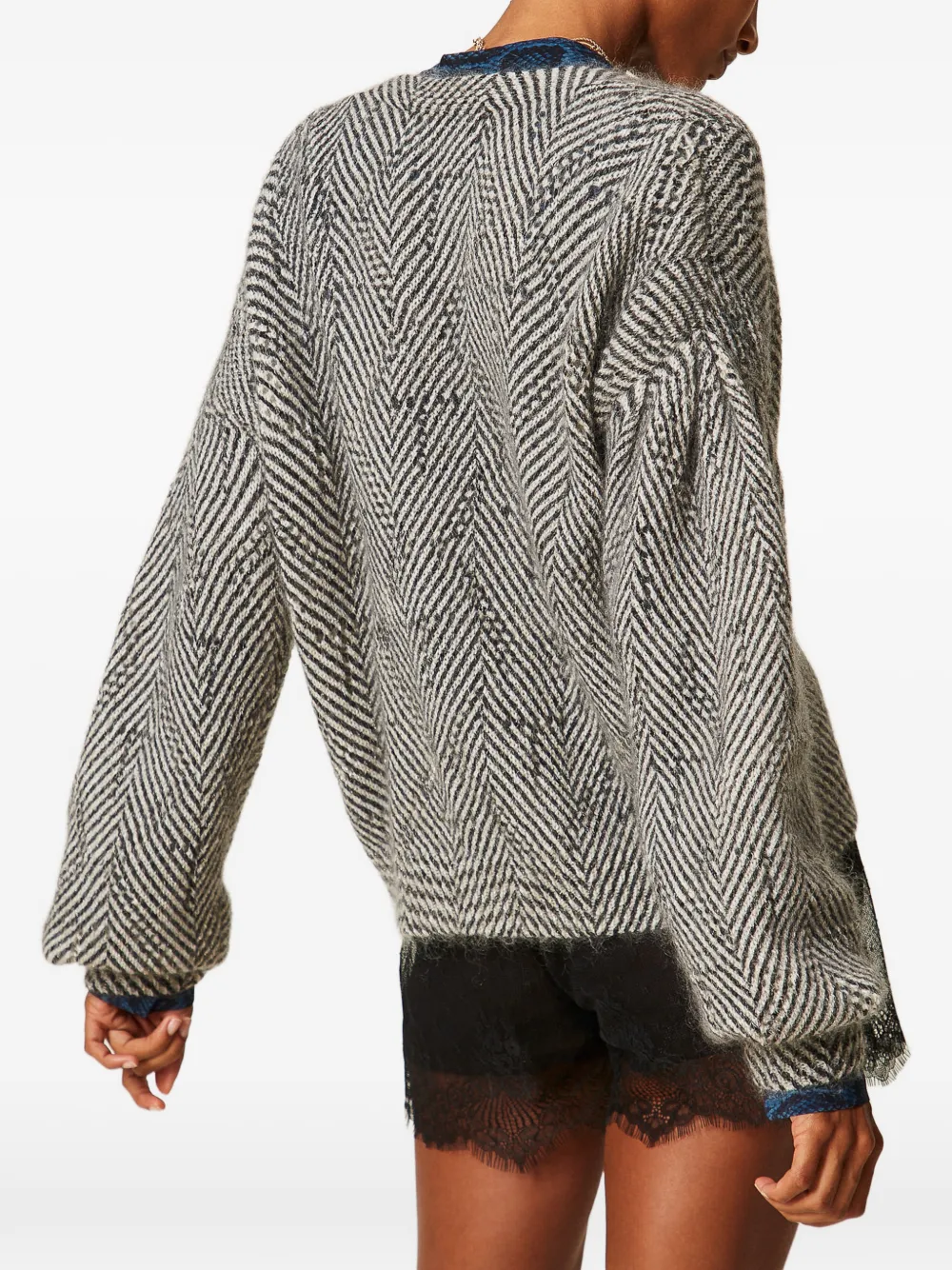 TWINSET Vest met chevron-streep Grijs