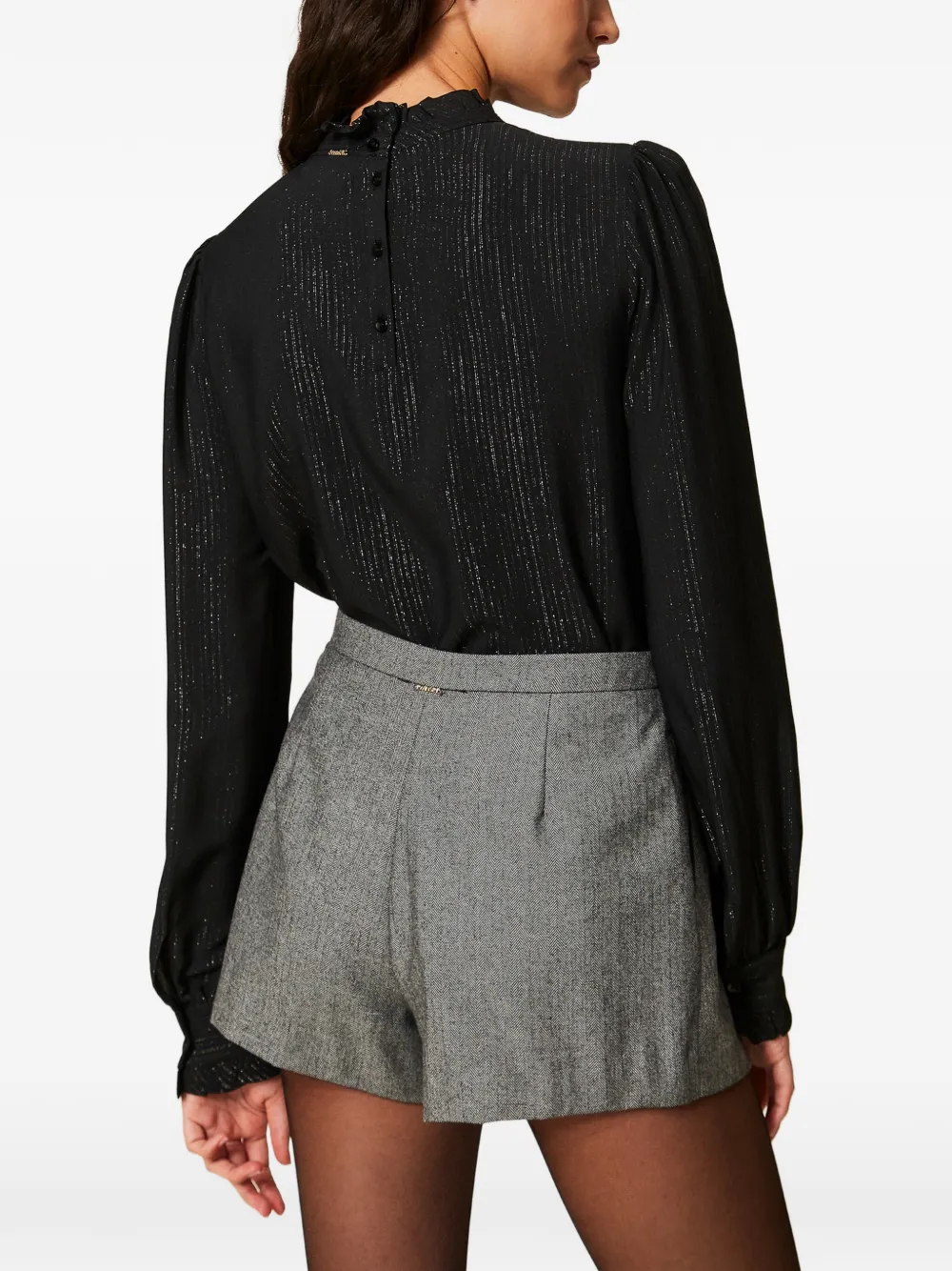 TWINSET silk-blend jacquard blouse Zwart