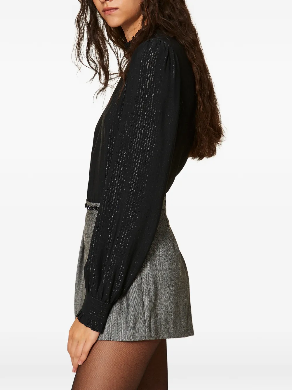 TWINSET silk-blend jacquard blouse Zwart