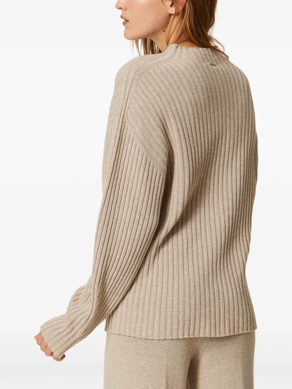TWINSET Trui van wolblend met lurex Beige