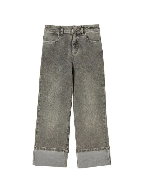TWINSET Kids Gerade Jeans mit umgeschlagenem Saum