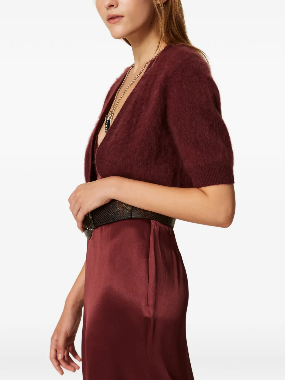 TWINSET Nolero jack van geborstelde wolblend Rood