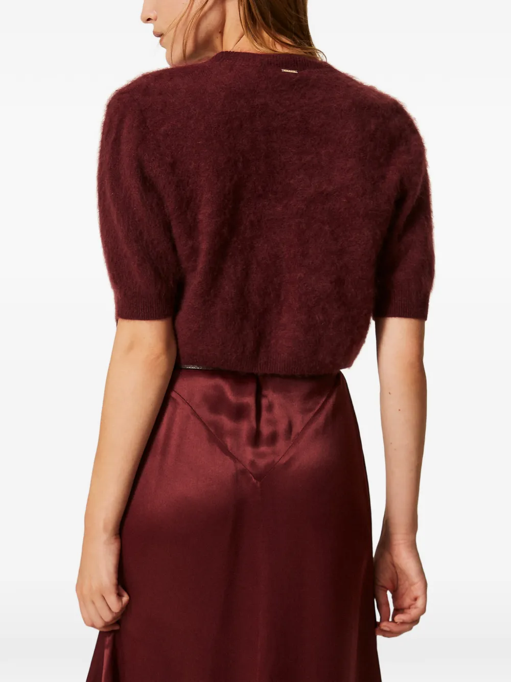 TWINSET Nolero jack van geborstelde wolblend Rood