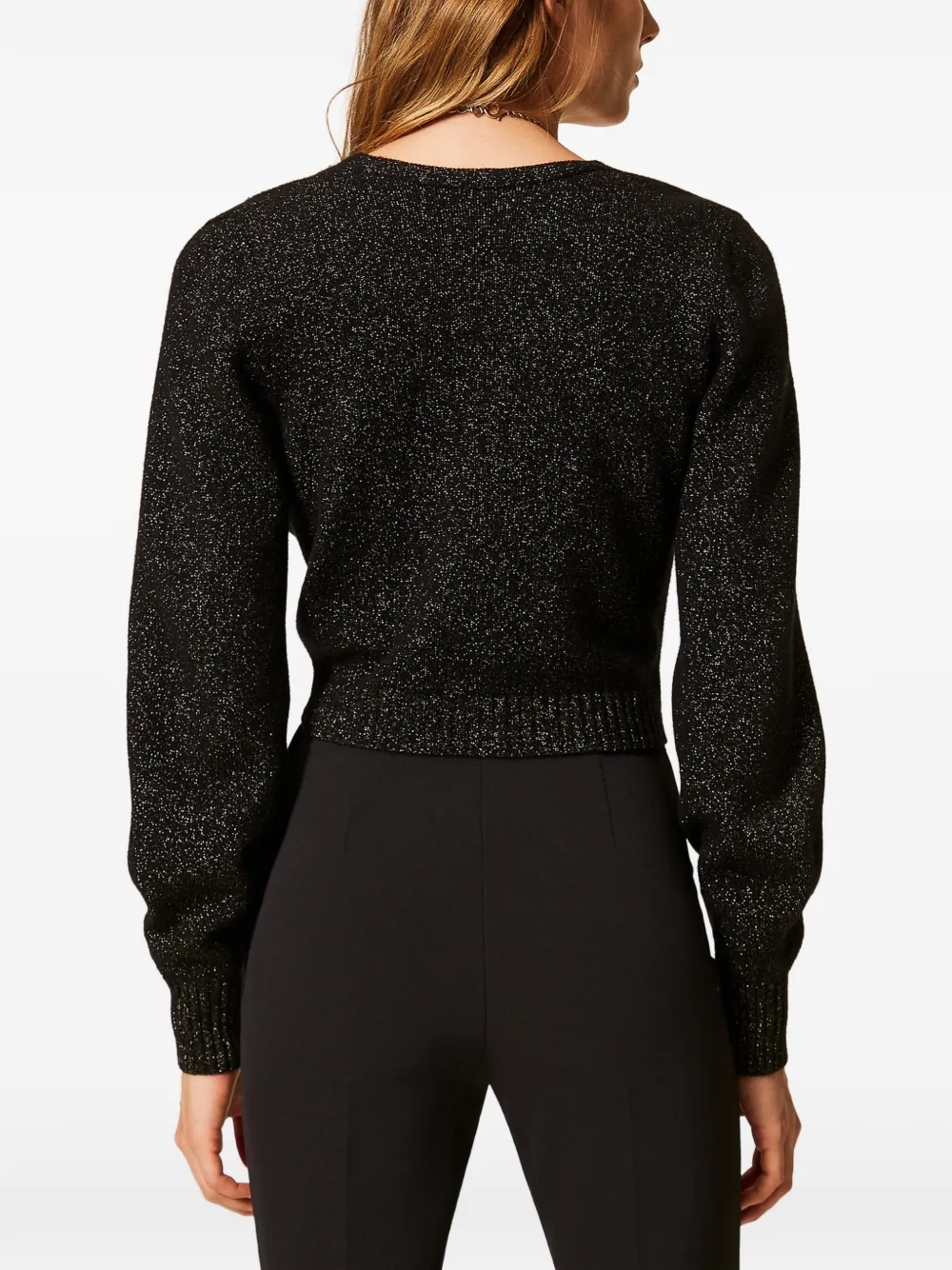 TWINSET Trui van wolblend met lurex Zwart