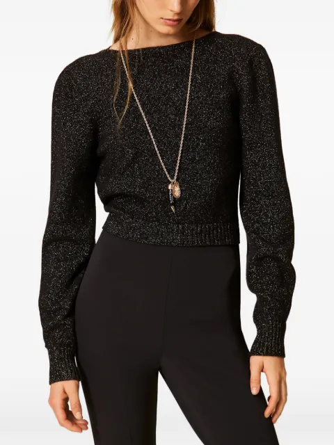 TWINSET dual-use wool blend jumper with lurex