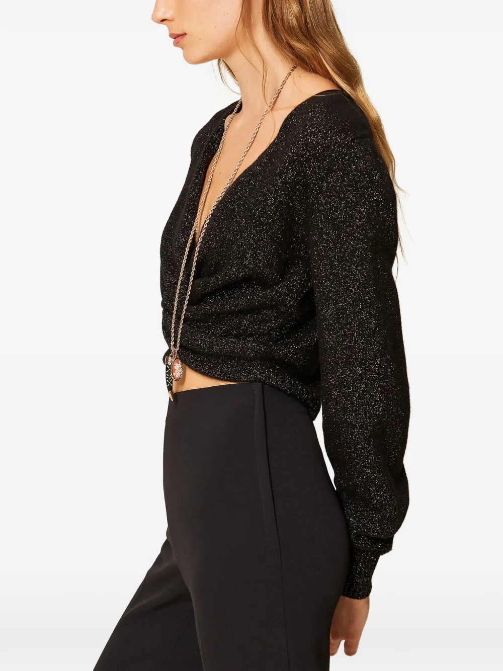 TWINSET Trui van wolblend met lurex Zwart