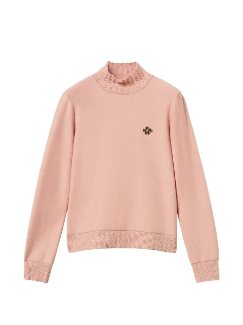 TWINSET suéter con cuello de tortuga y broche
