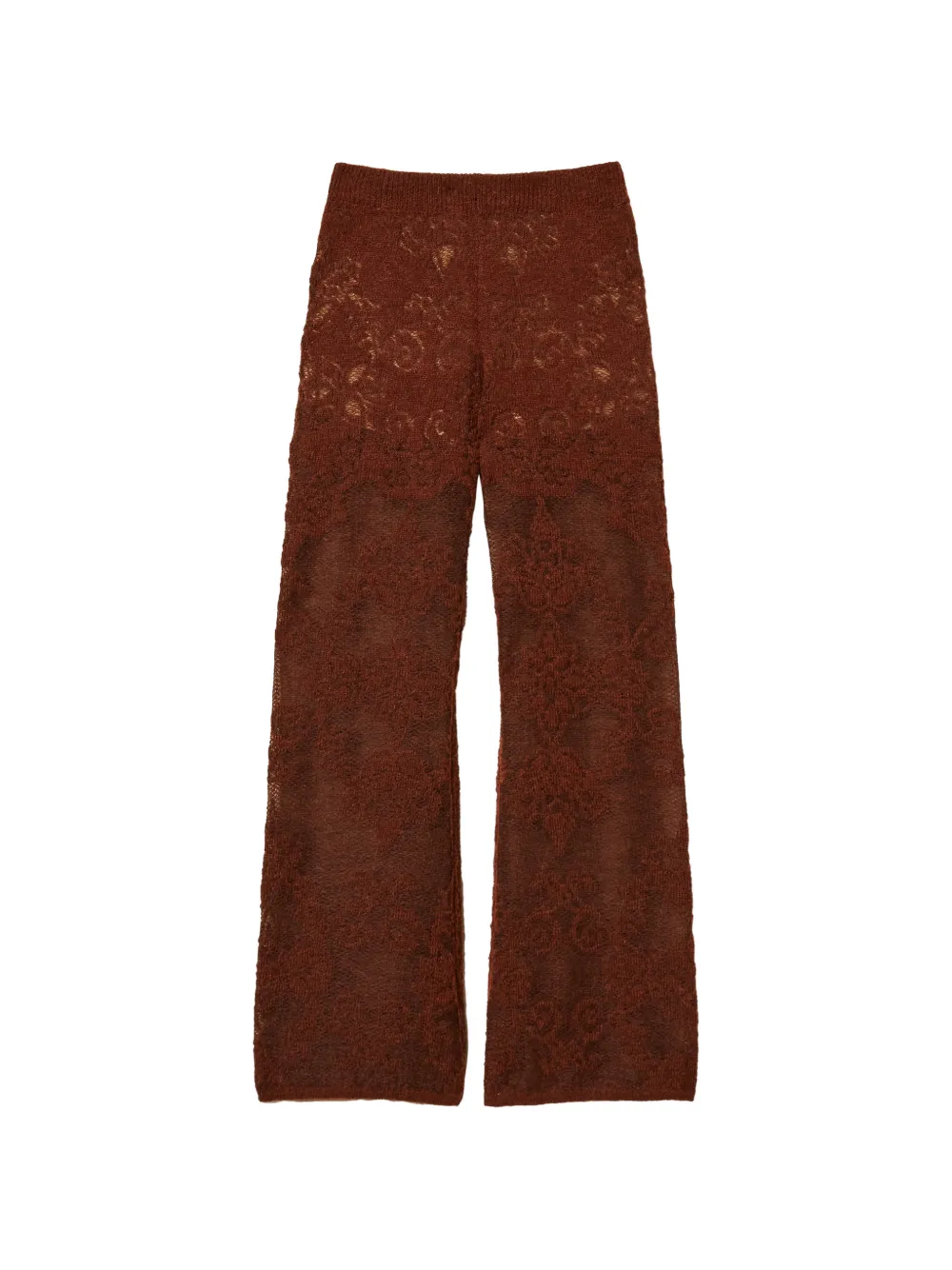 TWINSET jacquard alpaca blend knit trousers - Braun
