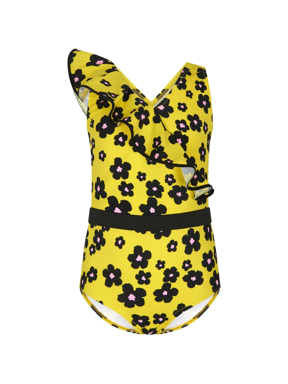 Nessi Byrd Kids floral-print ruffled swimsuit - Giallo