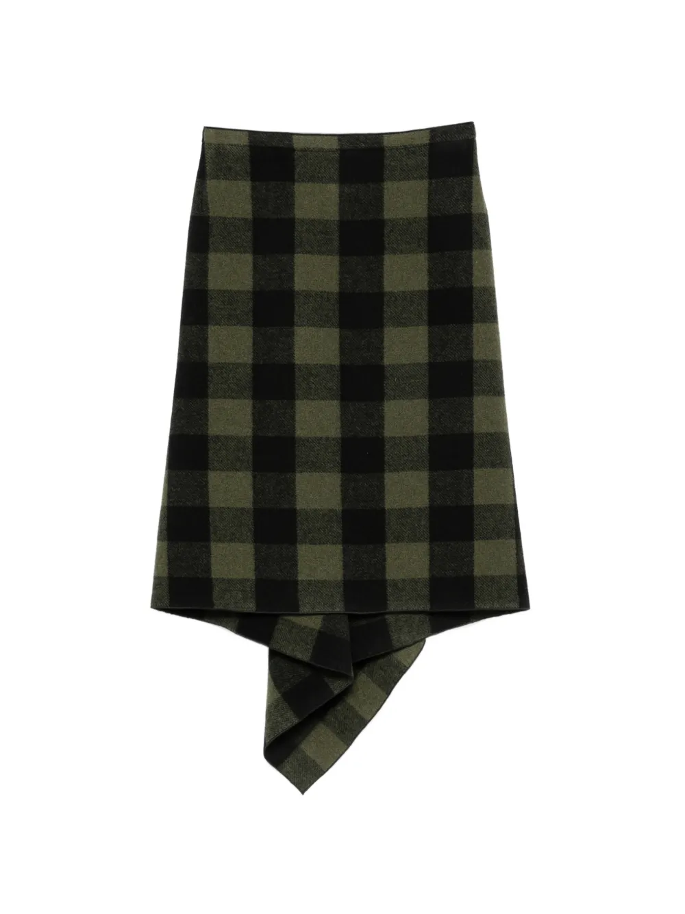 Nº21 check-pattern midi skirt - Grün