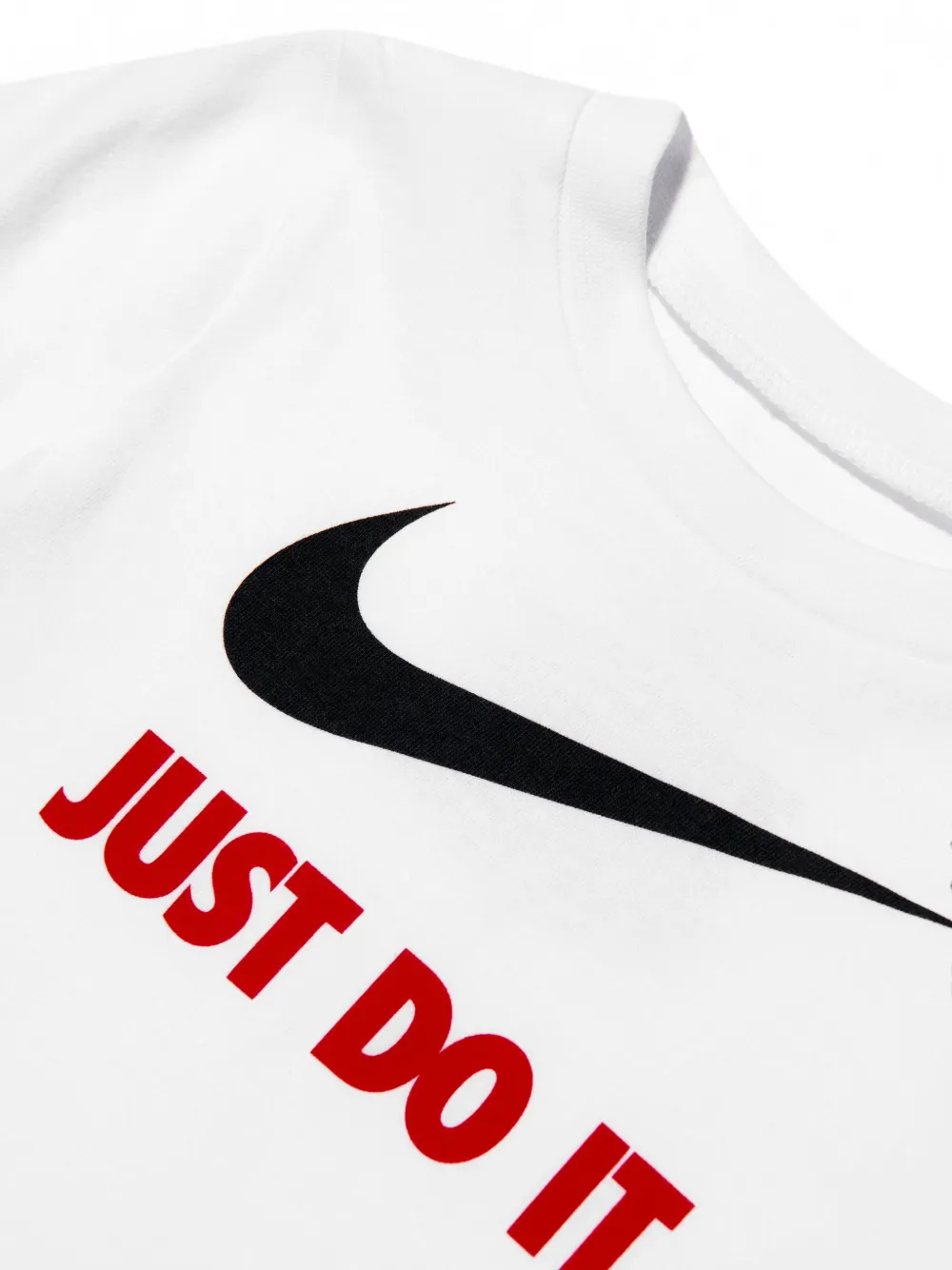 Nike Kids Katoenen T-shirt met logoprint Wit
