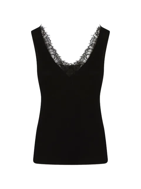 PINKO lace-trim ribbed top