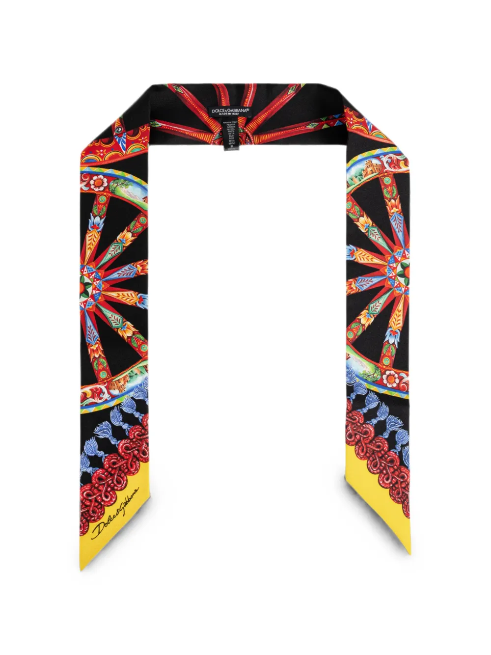 Dolce & Gabbana Carretto-print silk scarf - Nero