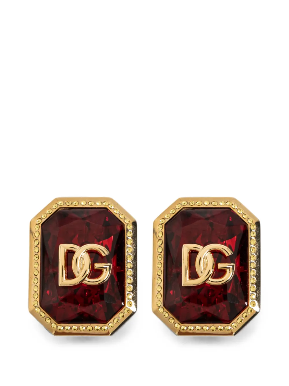 Dolce & Gabbana DG logo crystal-embellished clip-on earrings - Oro