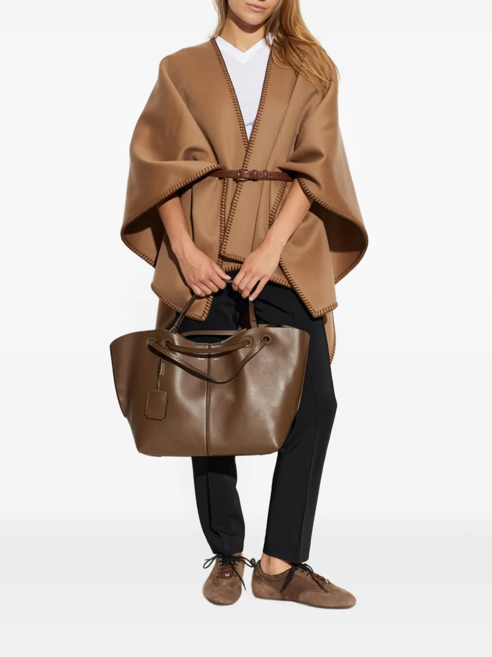 Max Mara Asymmetrische poncho Beige