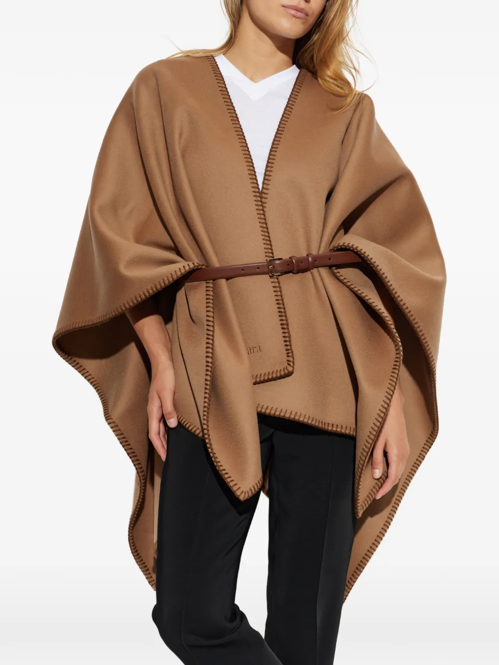 Max Mara Asymmetrische poncho Beige