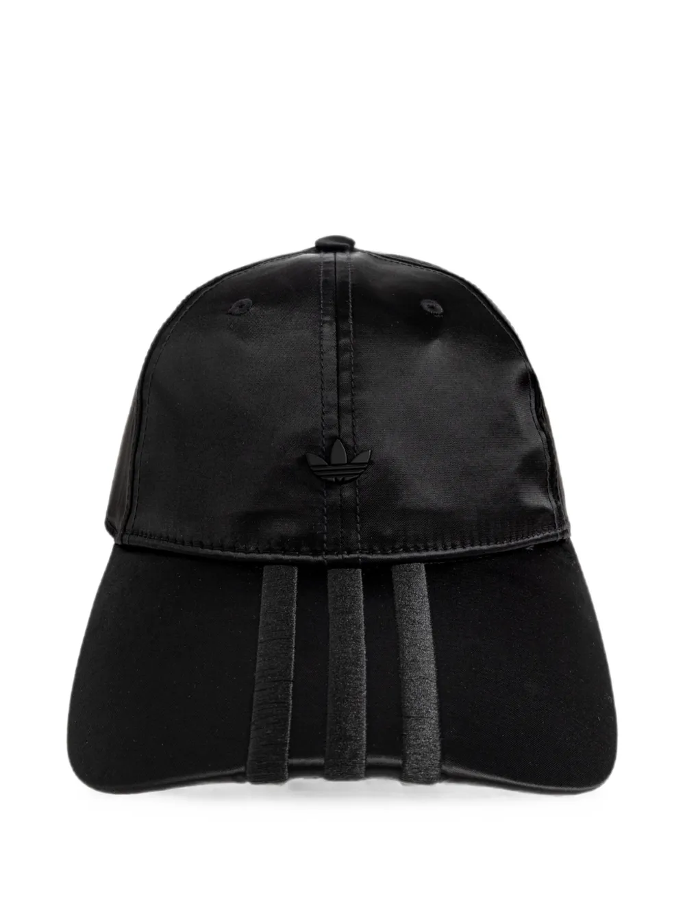adidas logo-plaque striped-peak baseball cap - Schwarz