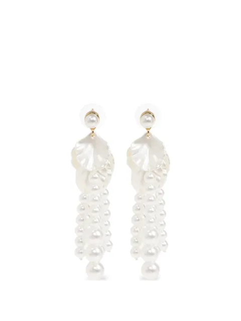 Self-Portrait boucles d'oreilles à perles de verre design pétale