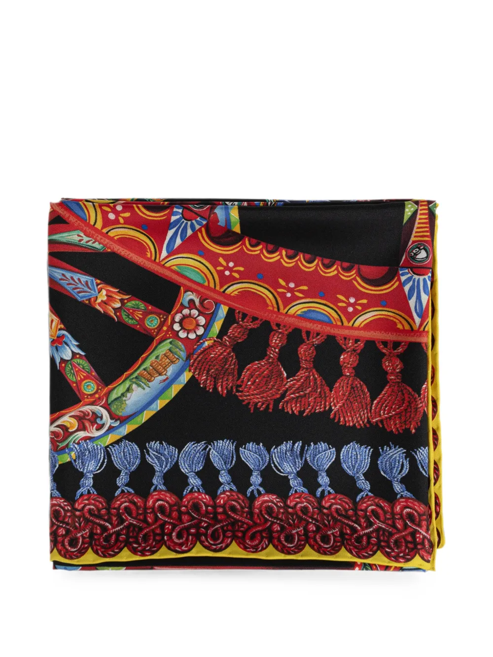 Dolce & Gabbana Carretto-print silk scarf - Nero