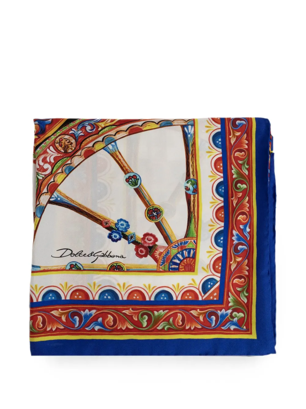 Dolce & Gabbana Carretto-print silk scarf - Bianco