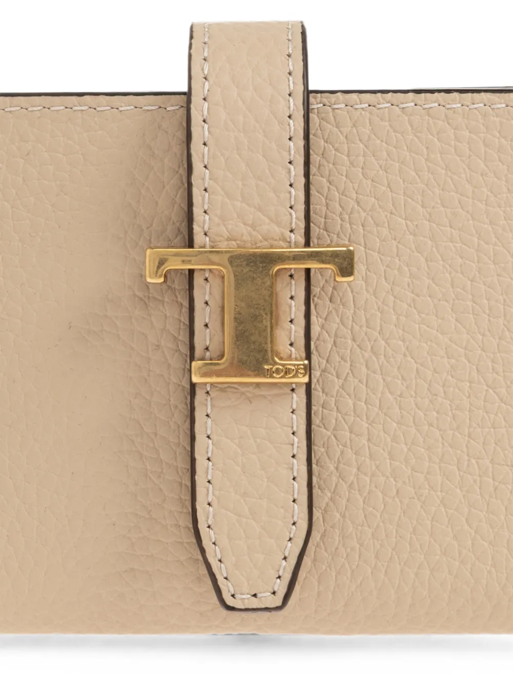 Tod's Timeless portemonnee van bewerkt leer Beige