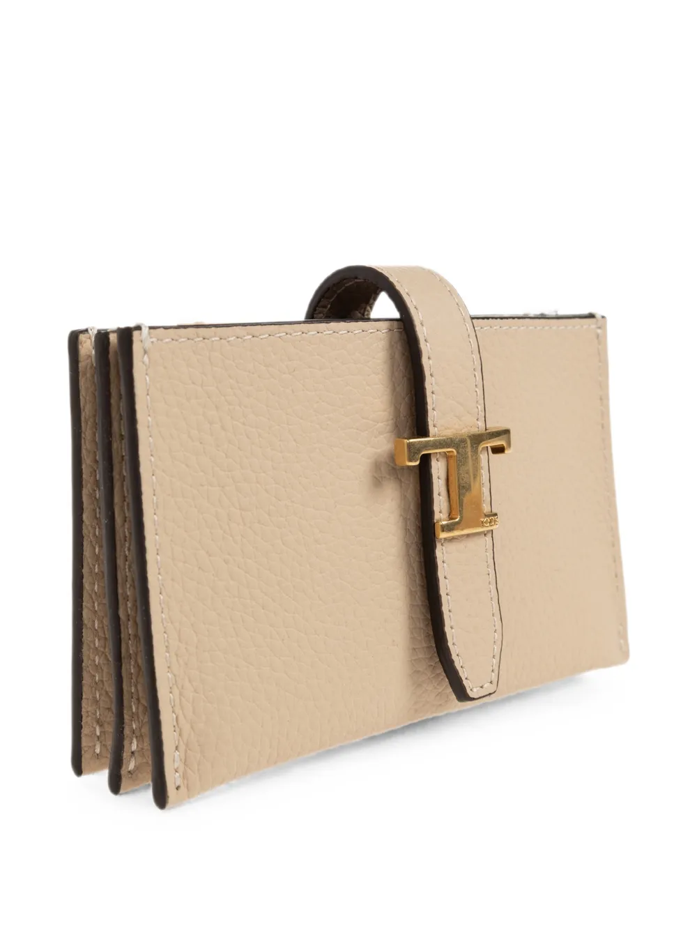 Tod's Timeless portemonnee van bewerkt leer Beige