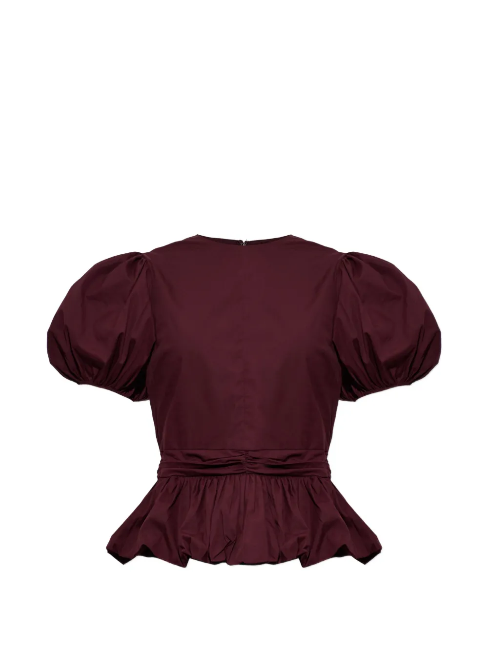 ROTATE BIRGER CHRISTENSEN puff-sleeve peplum blouse - Rosso