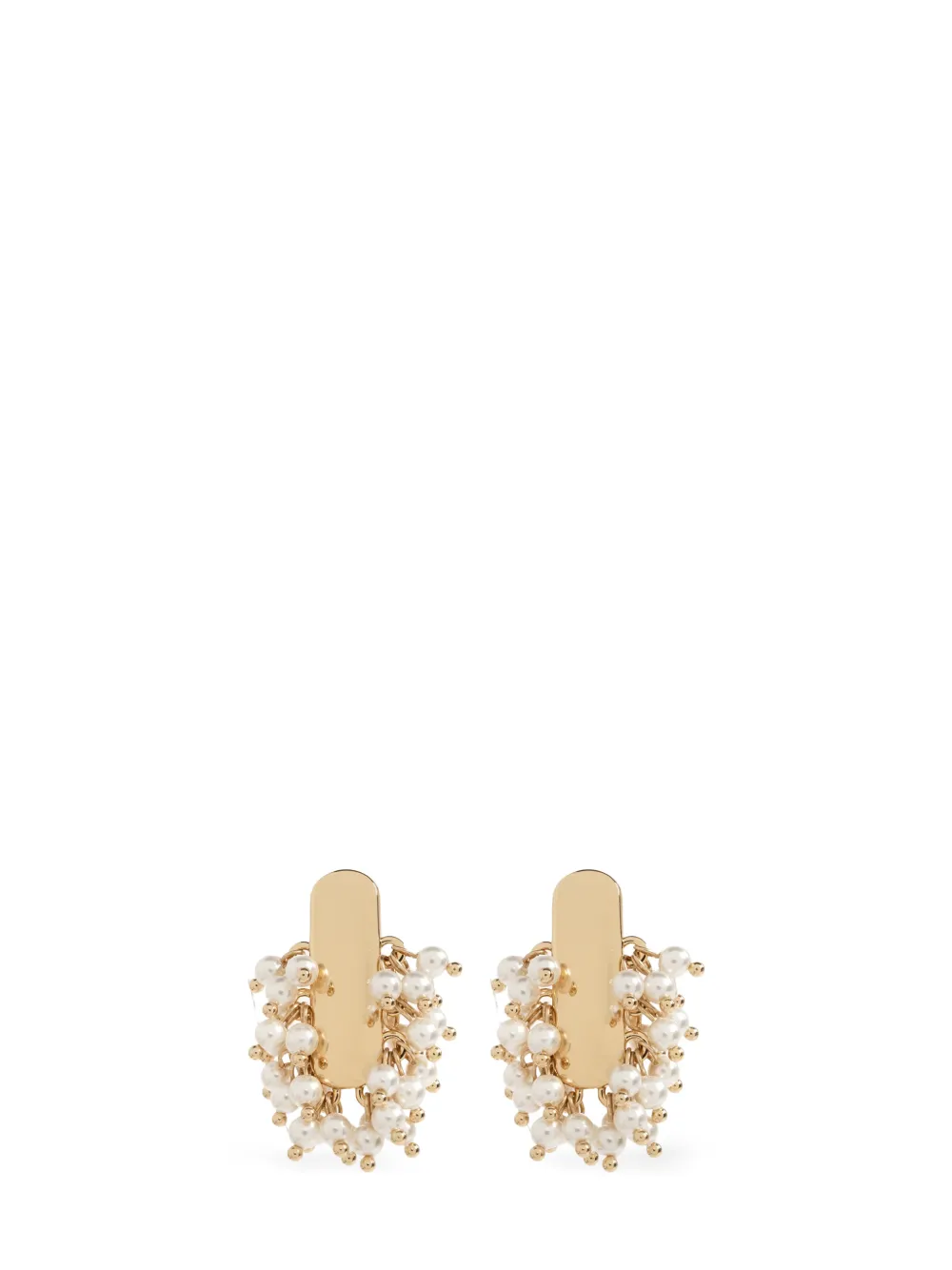 Self-Portrait glass pearl-embellished earrings - Oro